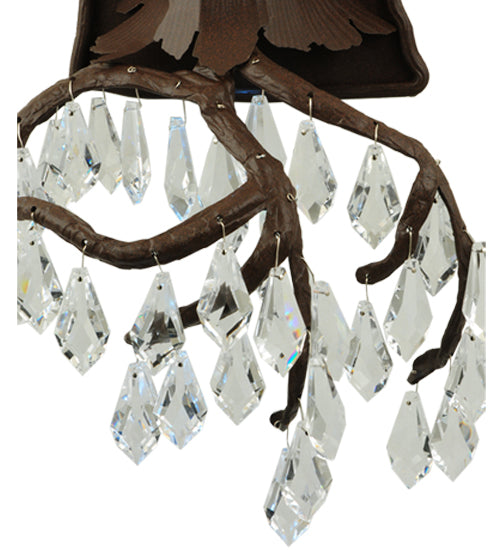Meyda Lighting Winter at Stillwater 12" Cafe Noir Wall Sconce With Crystal Shade