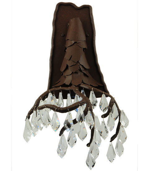 Meyda Lighting Winter at Stillwater 12" Cafe Noir Wall Sconce With Crystal Shade