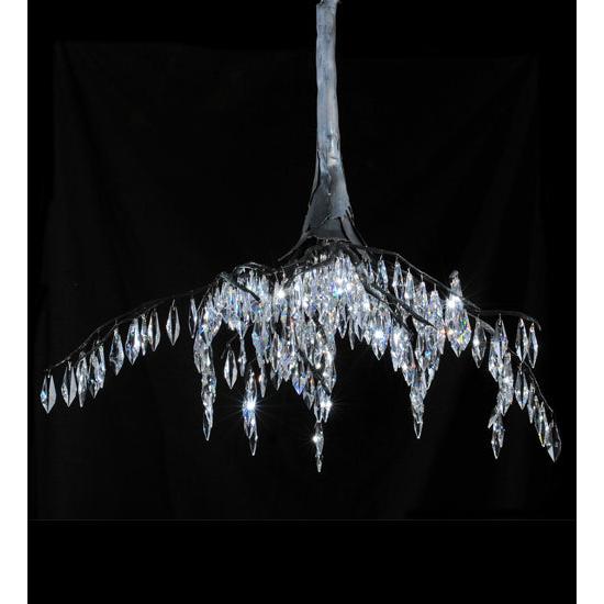 Meyda Lighting Winter at Stillwater 32" Wrought Iron Chandelier With Clear Shade Glass