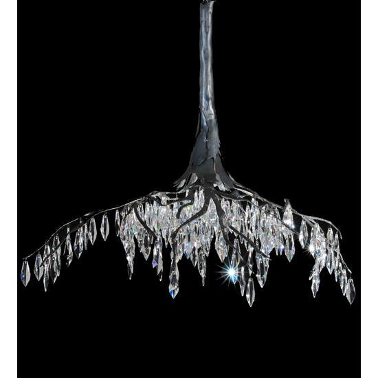 Meyda Lighting Winter at Stillwater 32" Wrought Iron Chandelier With Clear Shade Glass