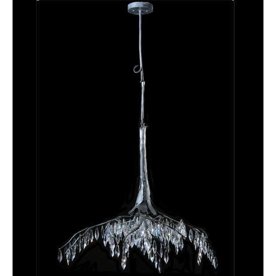 Meyda Lighting Winter at Stillwater 32" Wrought Iron Chandelier With Clear Shade Glass