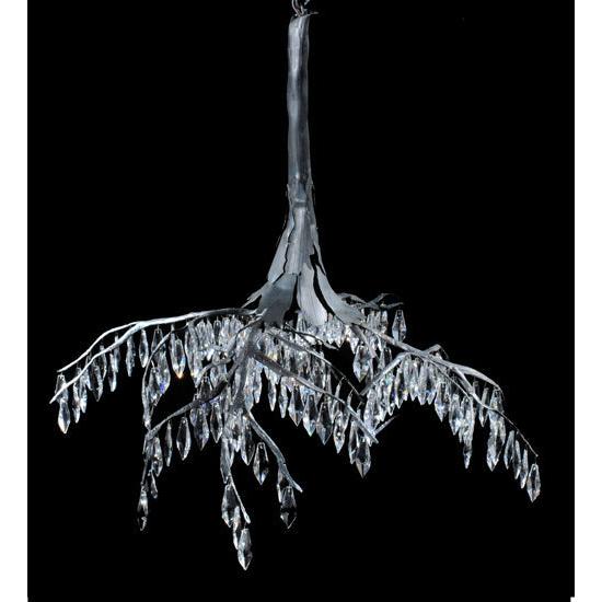 Meyda Lighting Winter at Stillwater 32" Wrought Iron Chandelier With Clear Shade Glass