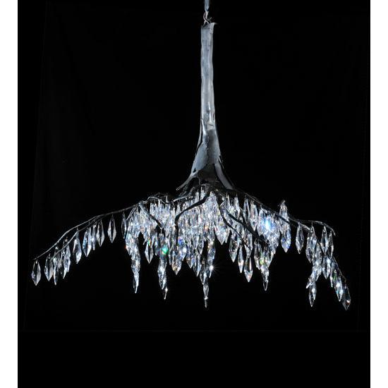 Meyda Lighting Winter at Stillwater 32" Wrought Iron Chandelier With Clear Shade Glass