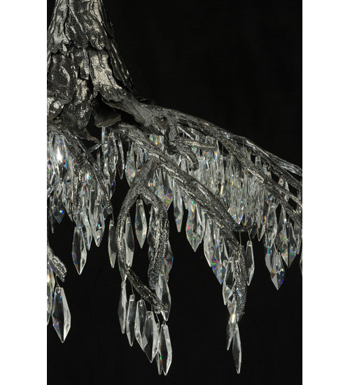 Meyda Lighting Winter at Stillwater 38" 2-Light LED Lightning Vein Chandelier With Crystal Shade