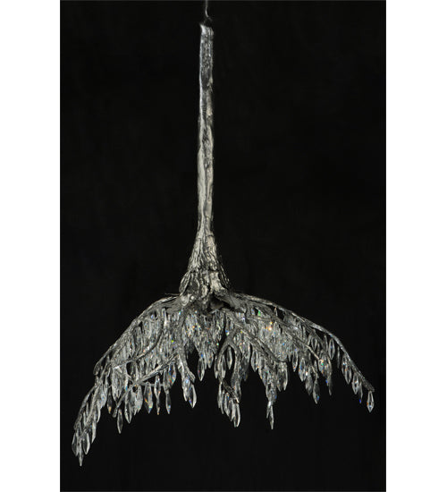 Meyda Lighting Winter at Stillwater 38" 2-Light LED Lightning Vein Chandelier With Crystal Shade