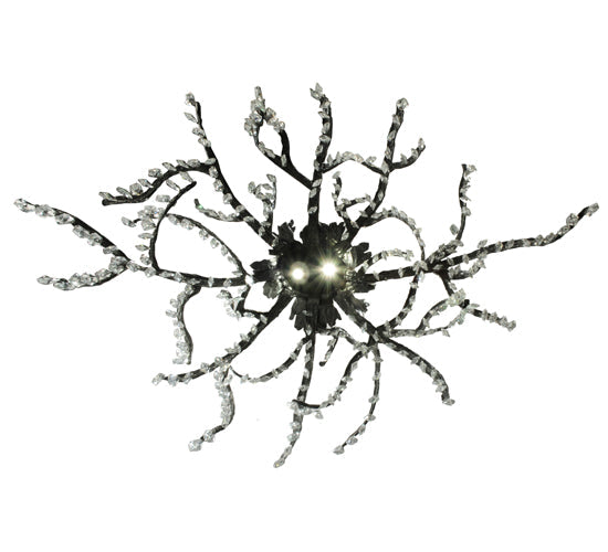 Meyda Lighting Winter at Stillwater 38" 2-Light LED Lightning Vein Chandelier With Crystal Shade