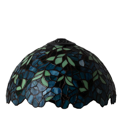 Meyda Lighting Wisteria 12"W x 7"H Multi-Colored Stained Shade Glass