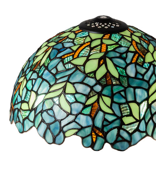 Meyda Lighting Wisteria 12"W x 7"H Multi-Colored Stained Shade Glass