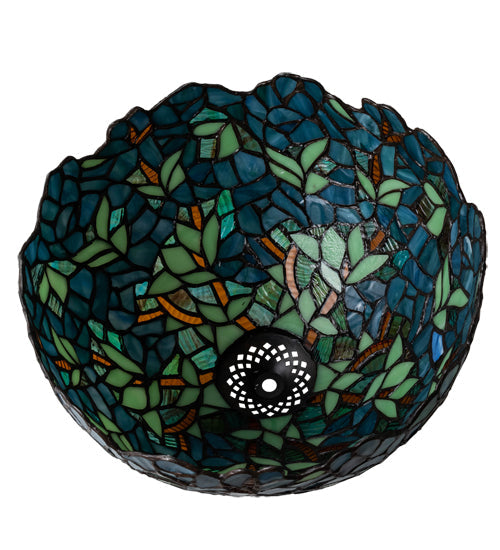 Meyda Lighting Wisteria 12"W x 7"H Multi-Colored Stained Shade Glass