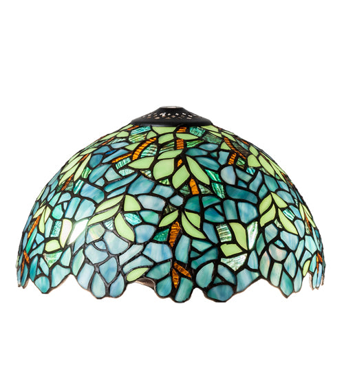 Meyda Lighting Wisteria 12"W x 7"H Multi-Colored Stained Shade Glass