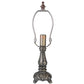 Meyda Lighting Wisteria 13" Mahogany Bronze Mini Table Lamp With Multi-Colored Shade Glass