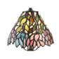 Meyda Lighting Wisteria 13" Mahogany Bronze Mini Table Lamp With Multi-Colored Shade Glass