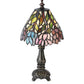 Meyda Lighting Wisteria 13" Mahogany Bronze Mini Table Lamp With Multi-Colored Shade Glass