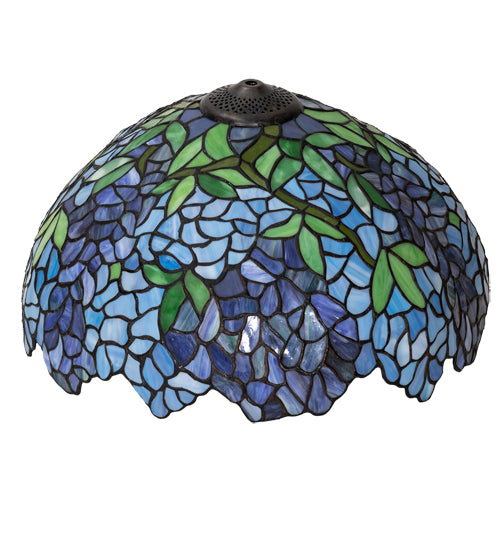Meyda Lighting Wisteria 16" Green and Blue Shade Glass