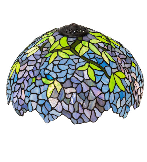Meyda Lighting Wisteria 16" Green and Blue Shade Glass
