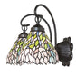 Meyda Lighting Wisteria 17" 2-Light Mahogany Bronze Wall Sconce With Multi-Colored Shade Glass