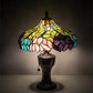 Meyda Lighting Wisteria 17" Mahogany Bronze Table Lamp With Multi-Colored Stained Shade Glass