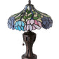 Meyda Lighting Wisteria 17" Mahogany Bronze Table Lamp With Multi-Colored Stained Shade Glass