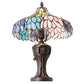 Meyda Lighting Wisteria 17" Mahogany Bronze Table Lamp With Multi-Colored Stained Shade Glass