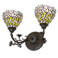 Meyda Lighting Wisteria 18" 2-Light Mahogany Bronze Wall Sconce With Multi-Colored Shade Glass