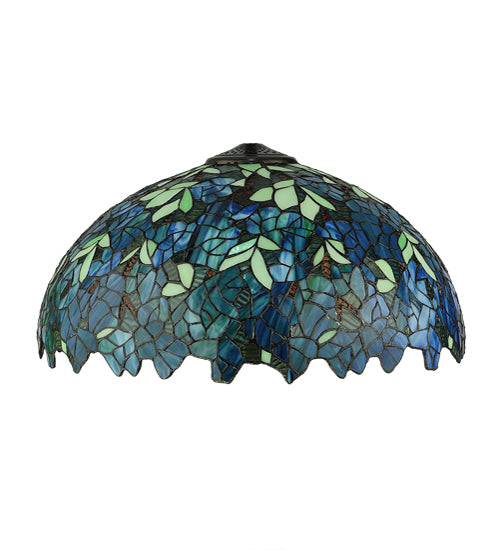 Meyda Lighting Wisteria 18"W x 9"H Green Shade Glass
