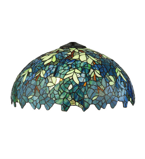 Meyda Lighting Wisteria 18"W x 9"H Green Shade Glass