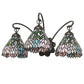 Meyda Lighting Wisteria 22" 3-Light Mahogany Bronze Wall Sconce With Multi-Colored Shade Glass