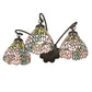 Meyda Lighting Wisteria 22" 3-Light Mahogany Bronze Wall Sconce With Multi-Colored Shade Glass