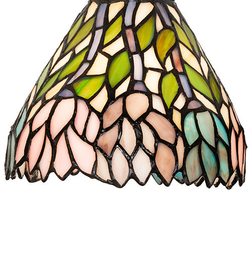 Meyda Lighting Wisteria 22" 3-Light Mahogany Bronze Wall Sconce With Multi-Colored Shade Glass
