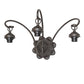 Meyda Lighting Wisteria 22" 3-Light Mahogany Bronze Wall Sconce With Multi-Colored Shade Glass