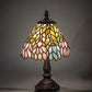 Meyda Lighting Wisteria 27294 13" Mahogany Bronze Mini Table Lamp With Multi-Colored Shade Glass