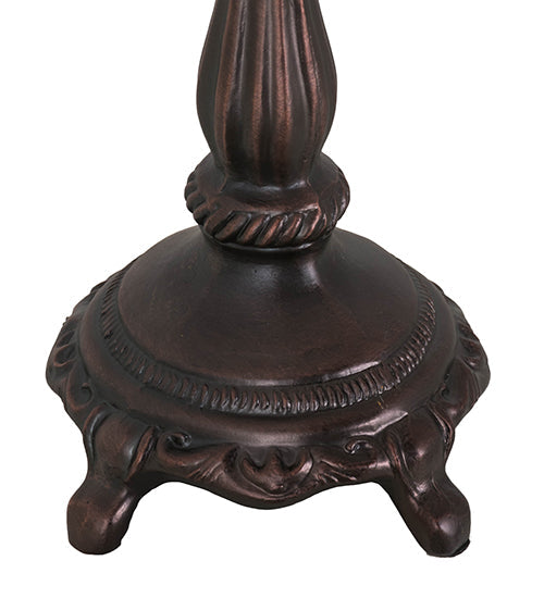 Meyda Lighting Wisteria 27294 13" Mahogany Bronze Mini Table Lamp With Multi-Colored Shade Glass