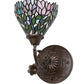 Meyda Lighting Wisteria 36114 7" Mahogany Bronze Wall Sconce With Multi-Colored Shade Glass