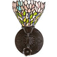 Meyda Lighting Wisteria 36114 7" Mahogany Bronze Wall Sconce With Multi-Colored Shade Glass