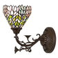Meyda Lighting Wisteria 36114 7" Mahogany Bronze Wall Sconce With Multi-Colored Shade Glass
