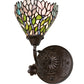 Meyda Lighting Wisteria 36114 7" Mahogany Bronze Wall Sconce With Multi-Colored Shade Glass