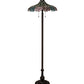 Meyda Lighting Wisteria 60" 3-Light Mahogany Bronze Floor Lamp With Multi-Colored Shade Glass