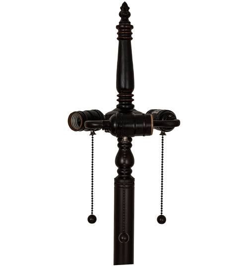 Meyda Lighting Wisteria 60" 3-Light Mahogany Bronze Floor Lamp With Multi-Colored Shade Glass