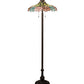 Meyda Lighting Wisteria 60" 3-Light Mahogany Bronze Floor Lamp With Multi-Colored Shade Glass