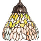 Meyda Lighting Wisteria 7" Mahogany Bronze Mini Pendant Light With Multi-Colored Stained Shade Glass