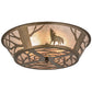 Meyda Lighting Wolf On The Loose 22" Antique Copper Flushmount