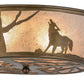 Meyda Lighting Wolf On The Loose 22" Antique Copper Flushmount