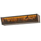 Meyda Lighting Wolf and Eagle on the Loose 24" 4-Light Timeless Bronze Vein Vanity Light With Amber Mica Shade Glass