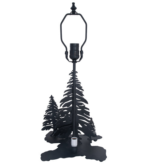 Meyda Lighting Wolf at Dawn 14" 2-Light Black Satin Wrought Iron Double Lit Table Lamp Base