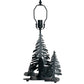 Meyda Lighting Wolf at Dawn 14" 2-Light Black Satin Wrought Iron Double Lit Table Lamp Base