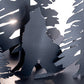 Meyda Lighting Wolf at Dawn 22" 2-Light Black Satin Wrought Iron Table Lamp With Amber Mica Shade Glass and Lighted Base