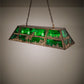 Meyda Lighting Wolf at Lake 48" 6-Light Antique Copper Island Pendant Light With Emerald Green Art Shade Glass