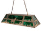 Meyda Lighting Wolf at Lake 48" 6-Light Antique Copper Island Pendant Light With Emerald Green Art Shade Glass