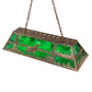 Meyda Lighting Wolf at Lake 48" 6-Light Antique Copper Island Pendant Light With Emerald Green Art Shade Glass