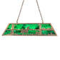 Meyda Lighting Wolf at Lake 48" 6-Light Antique Copper Island Pendant Light With Emerald Green Art Shade Glass